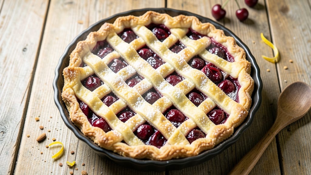 American Cherry Pie Recipe: Classic Lattice Crust and Bursting Juicy Filling