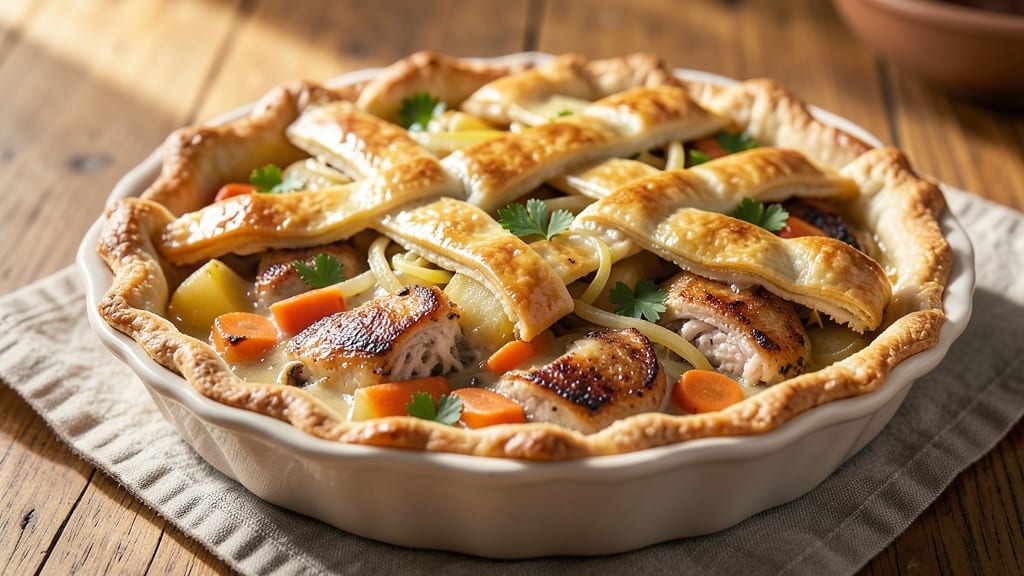 Smoky Chicken Pot Pie Recipe: Deep-Roasted Gravy with Flaky Lattice Crust