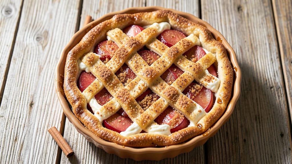 Snickerdoodle Cream Cheese Apple Pie Recipe: Spiced Apple-Cream Cheese Fusion With Crunchy Topping