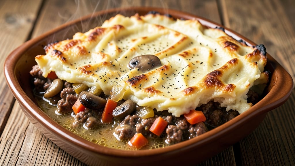Shepherd's Pie Recipe With Cream Of Mushroom: Savory Gravy and Mushroom-Rich Mashed Topping