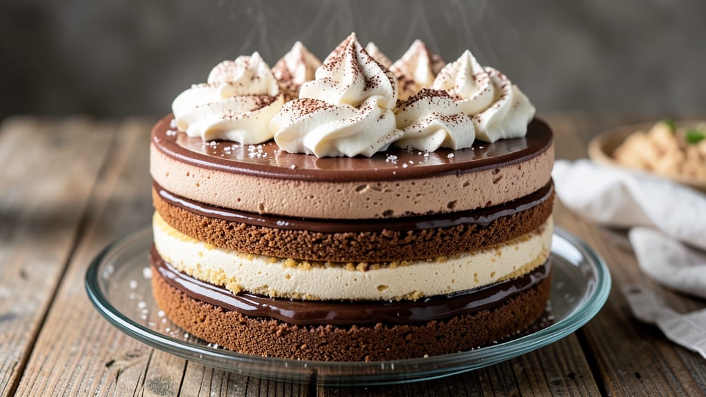 5 Layer Chocolate Pie Recipe: Rich Vanilla Swirls and Crunchy Clusters