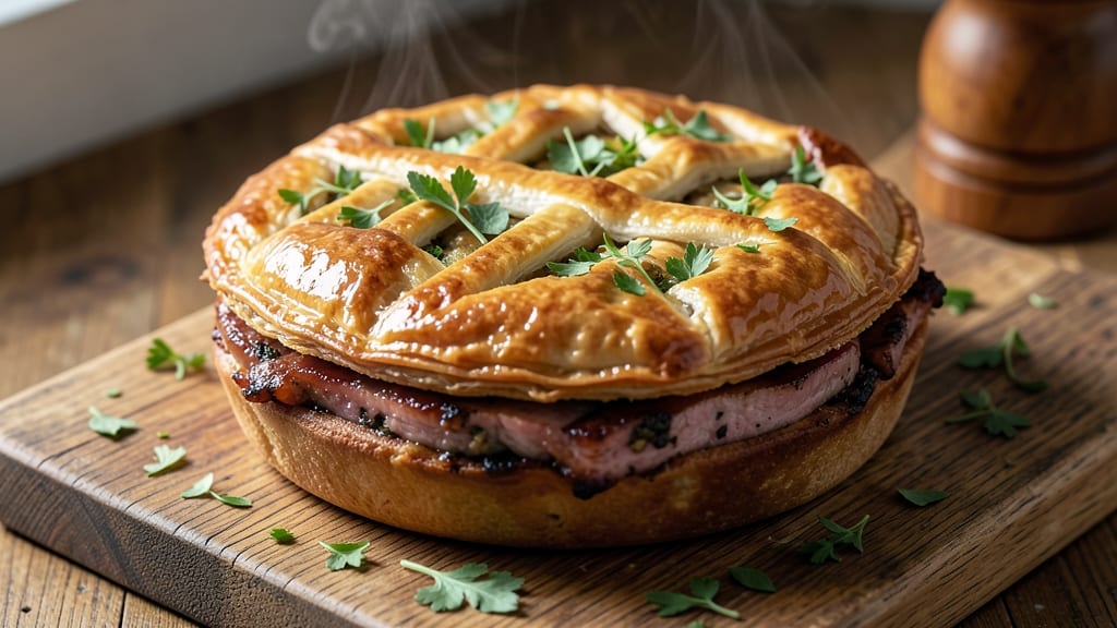 Raised Pork Pie Recipe: Herb-Infused Filling with Crispy Top Crust