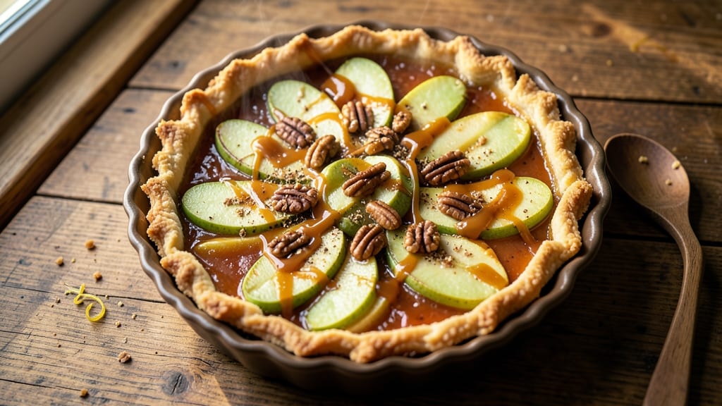 Apple Caramel Nut Pie Recipe: Warm Spice and Crunchy Topping Fusion
