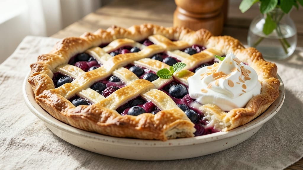 10-Inch Blueberry Pie Recipe: Buttery Lattice Crust and Bursting Berries