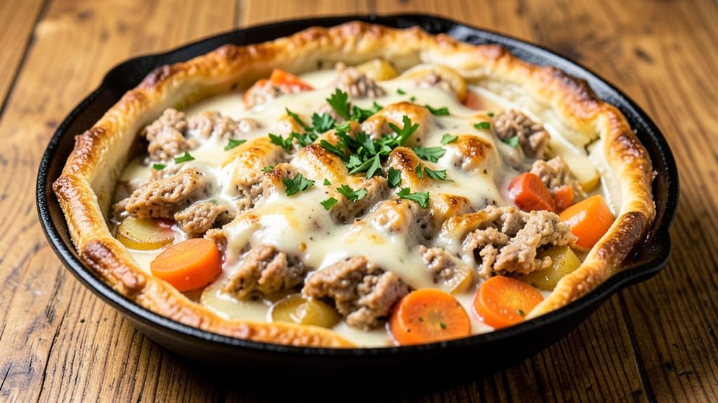 Skillet Turkey Pot Pie Recipe: One-Pan Gravy-Infused Comfort in 45 Minutes