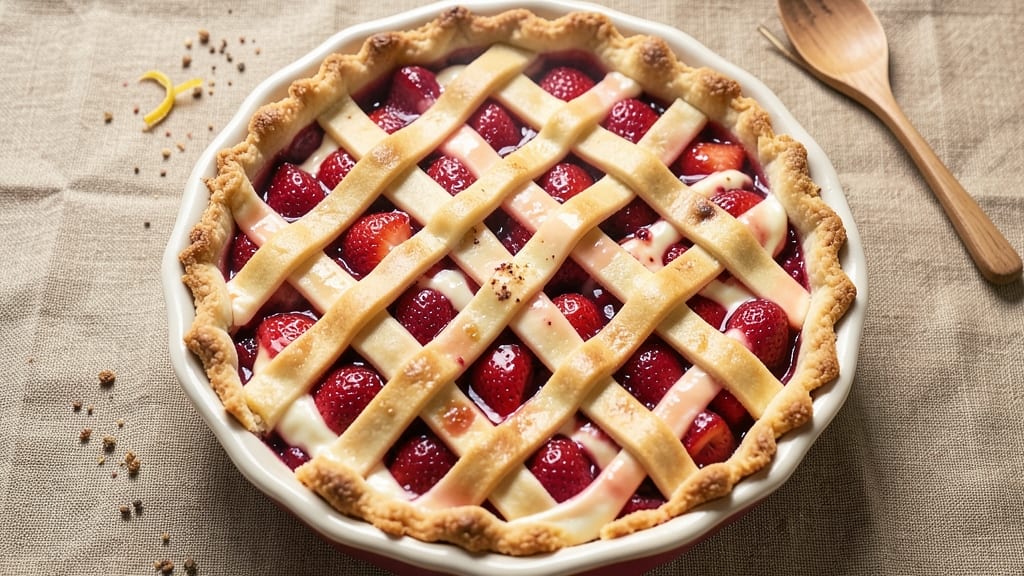 Amish Strawberry Cream Cheese Pie Recipe: Rustic Lattice Crust With Bursting Sweetness