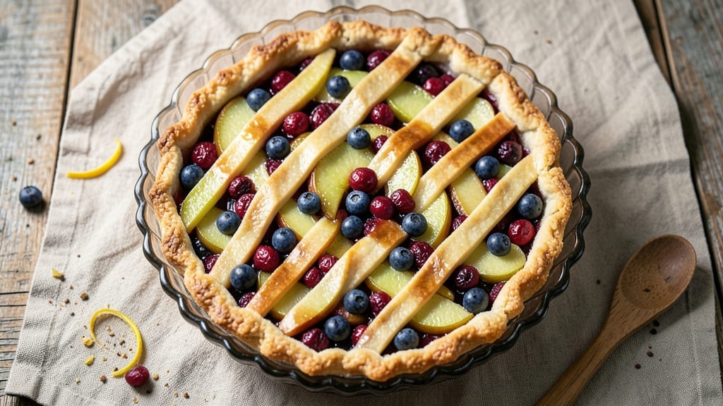 Apple Blueberry Cranberry Pie Recipe: Autumn Trifecta of Tart and Sweet