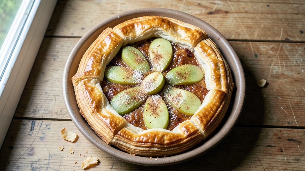 Apple Pie Recipe Made With Puff Pastry: Crispy Lattice Crown With Foil-Sealed Filling