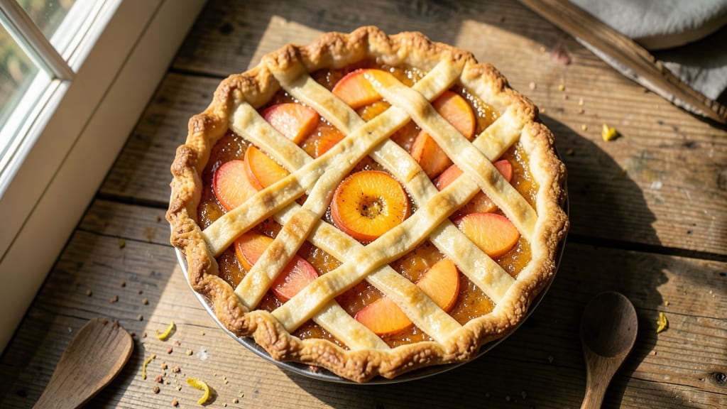 9-Inch Peach Pie Recipe: Buttery Lattice Crust and Juicy Fruit Filling