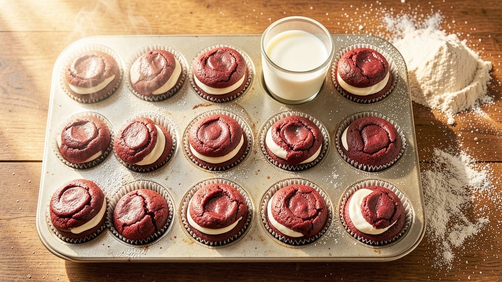 Amish Red Velvet Whoopie Pies Recipe: Deep Red Cake with Cream Cheese Swirl Magic