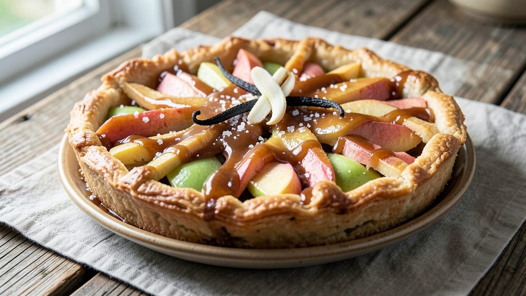4 and 20 Blackbirds Salted Caramel Apple Pie Recipe: Deep Vanilla Bean Swirls and Crunchy Pecan Topping