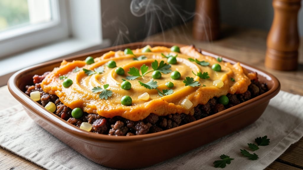 Shepherd's Pie Recipe With Sweet Potato Mash: Warm Spiced Topping Meets Savory Filling